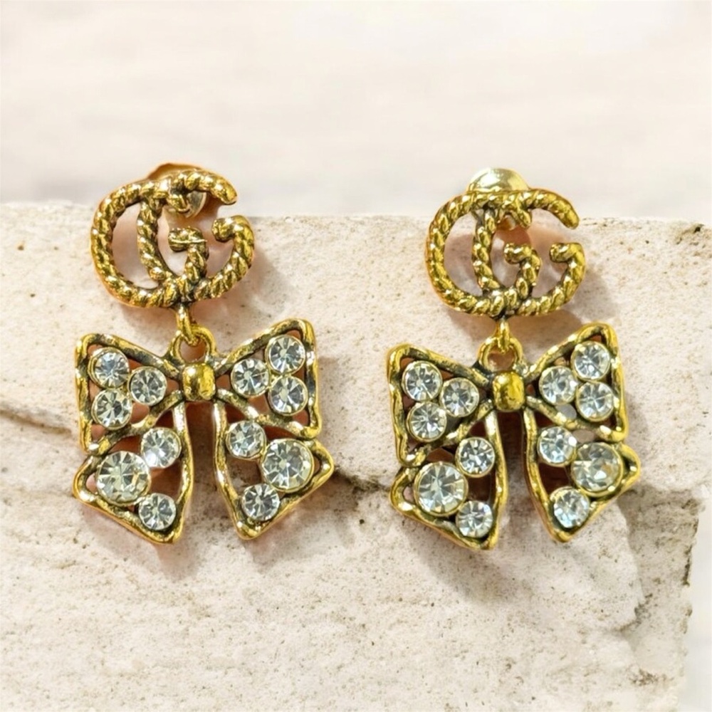 18k Gold plated Elegant Bow Earrings